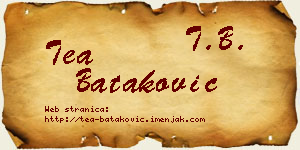 Tea Bataković vizit kartica